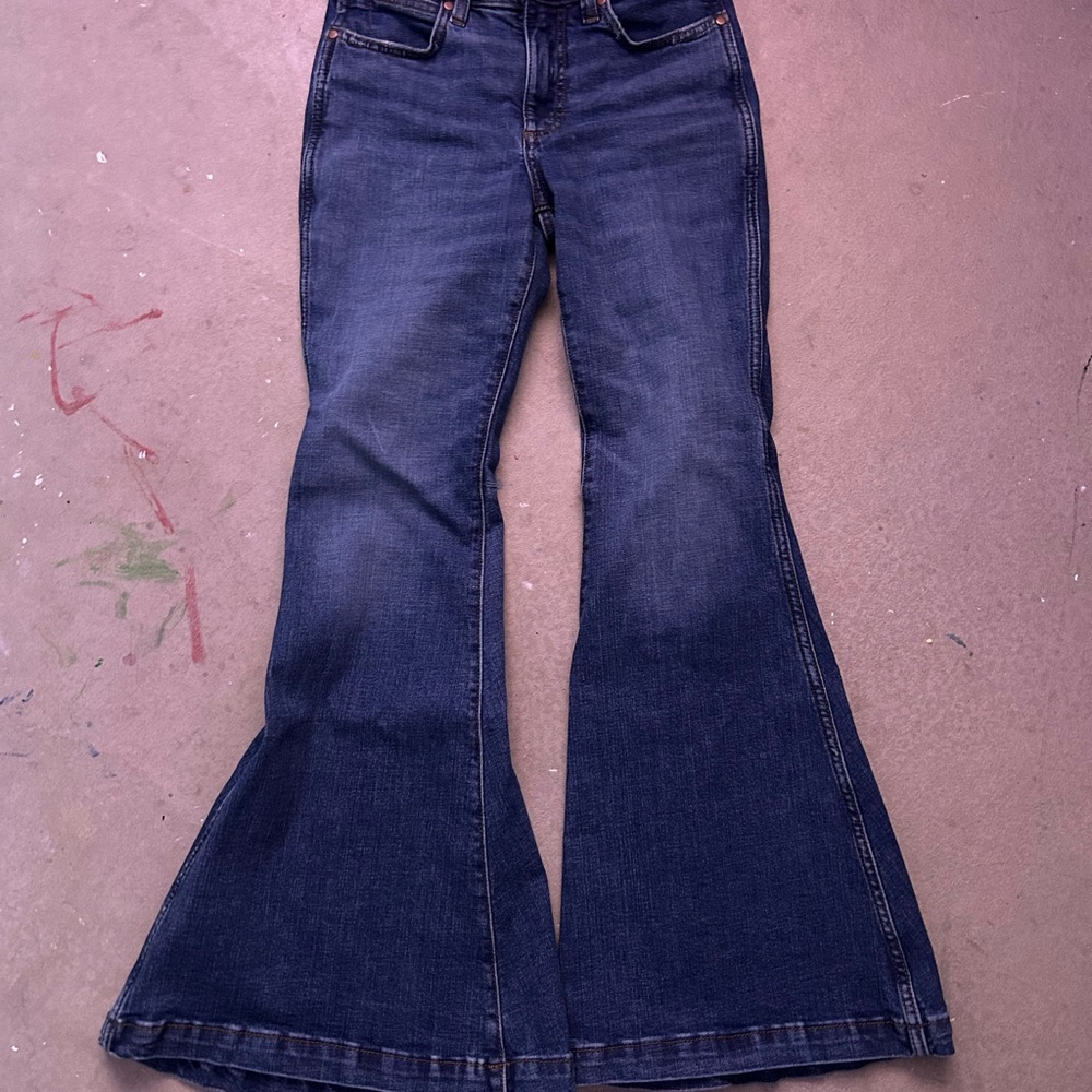 Wrangler Blue Flare Wide Leg Jeans